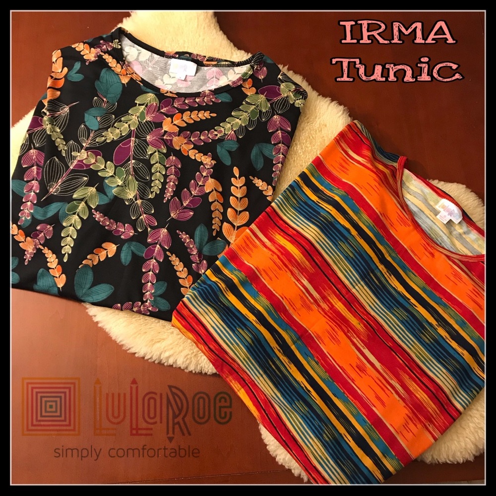 2 N.W.T.s Lularoe ‘Irma’ Tunic Tops